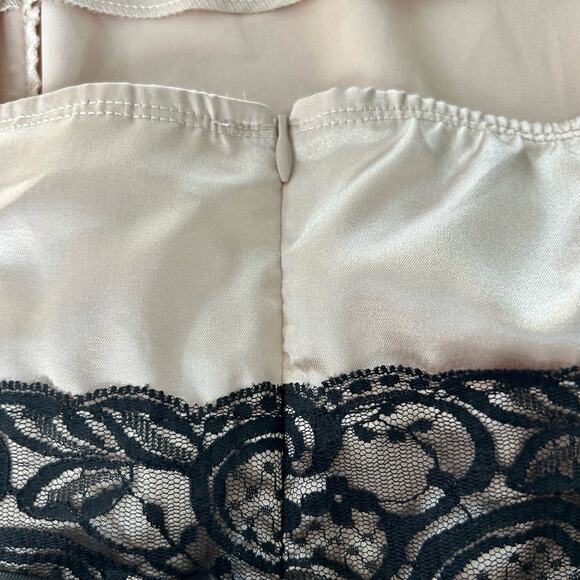 Vintage Maurice’s Y2K strapless satin pleated empire high waist lace size Large - Picture 5 of 6